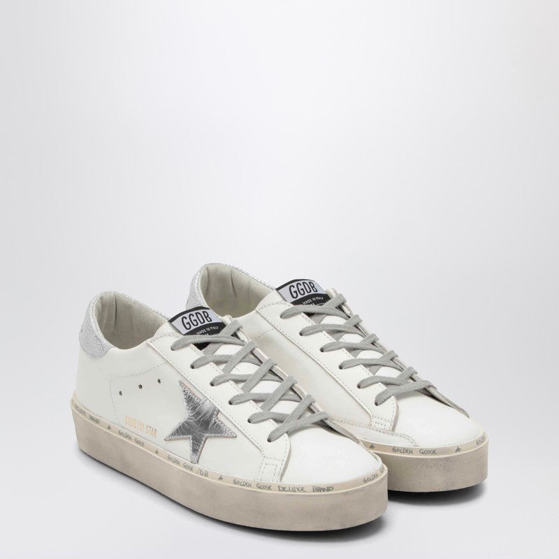Golden Goose White/Silver Hi-Star Sneakers Women