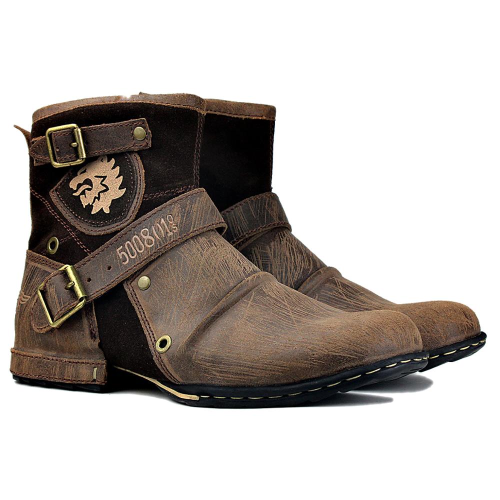 OSSTONE Men's Leather Ankle Boots 5008-1-D1