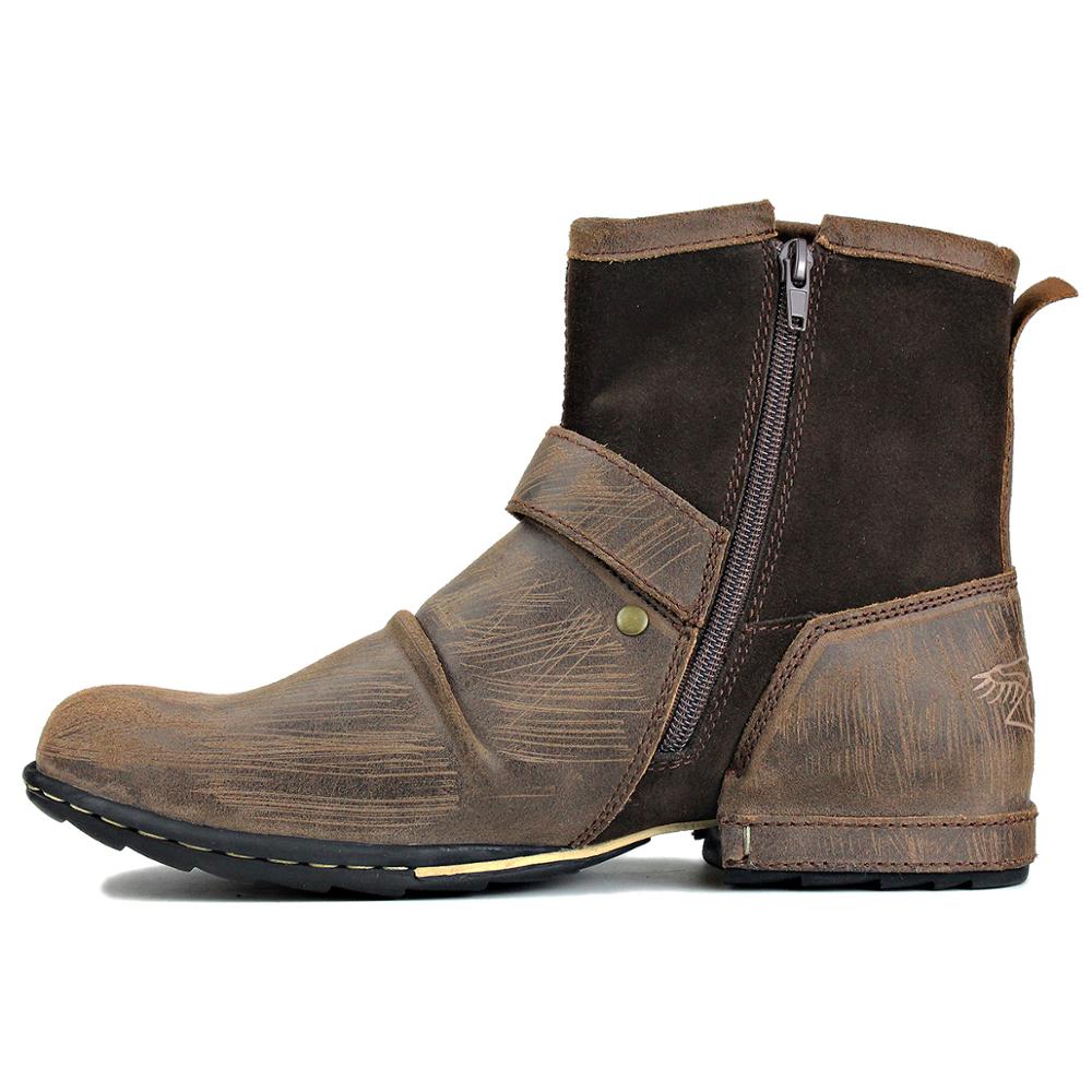 OSSTONE Men's Leather Ankle Boots 5008-1-D1