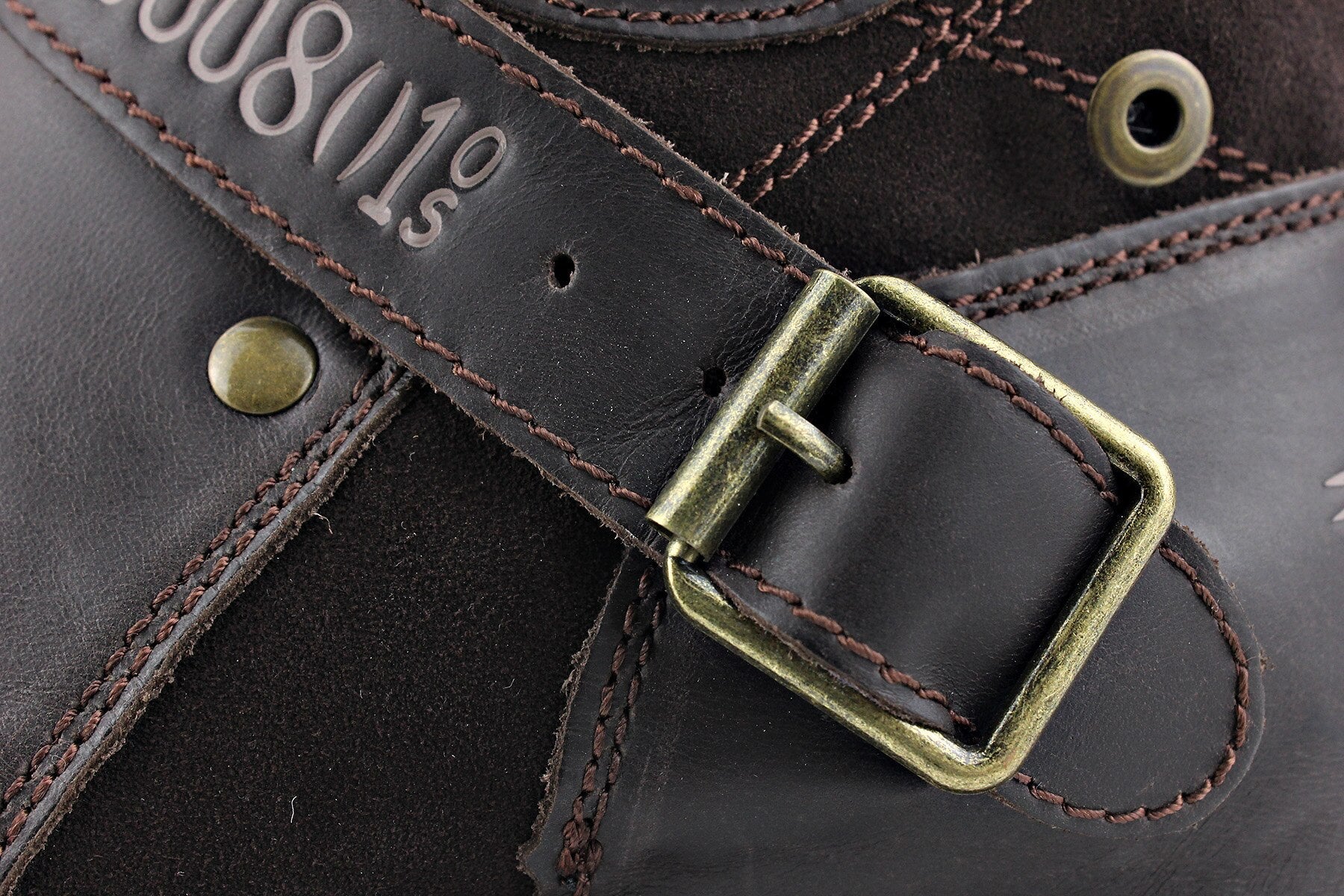 OSSTONE Men's Genuine Leathe Ankle Boots 5008-1-Dbrown