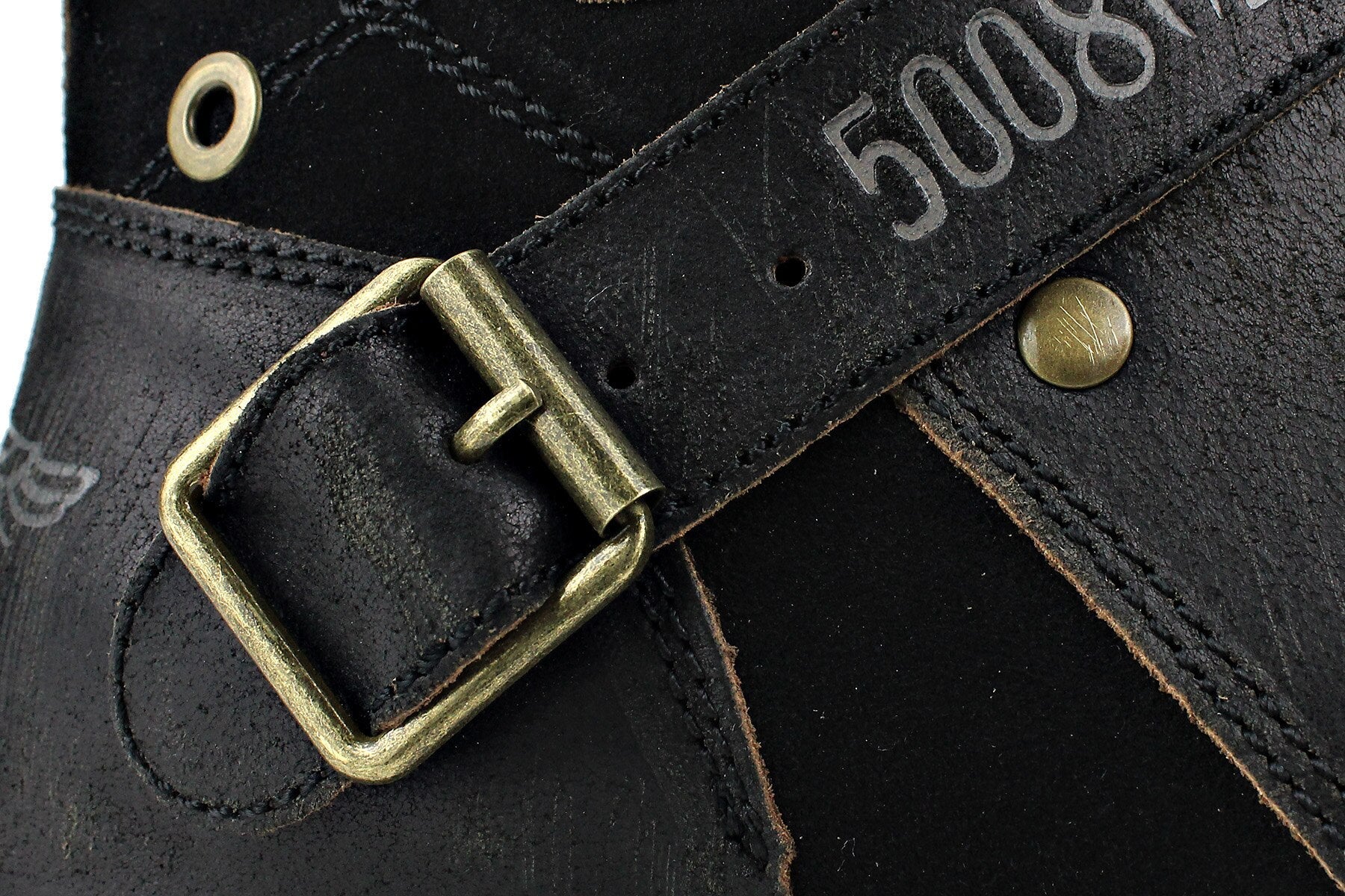 OSSTONE Men's Leather Ankle Boots-Black