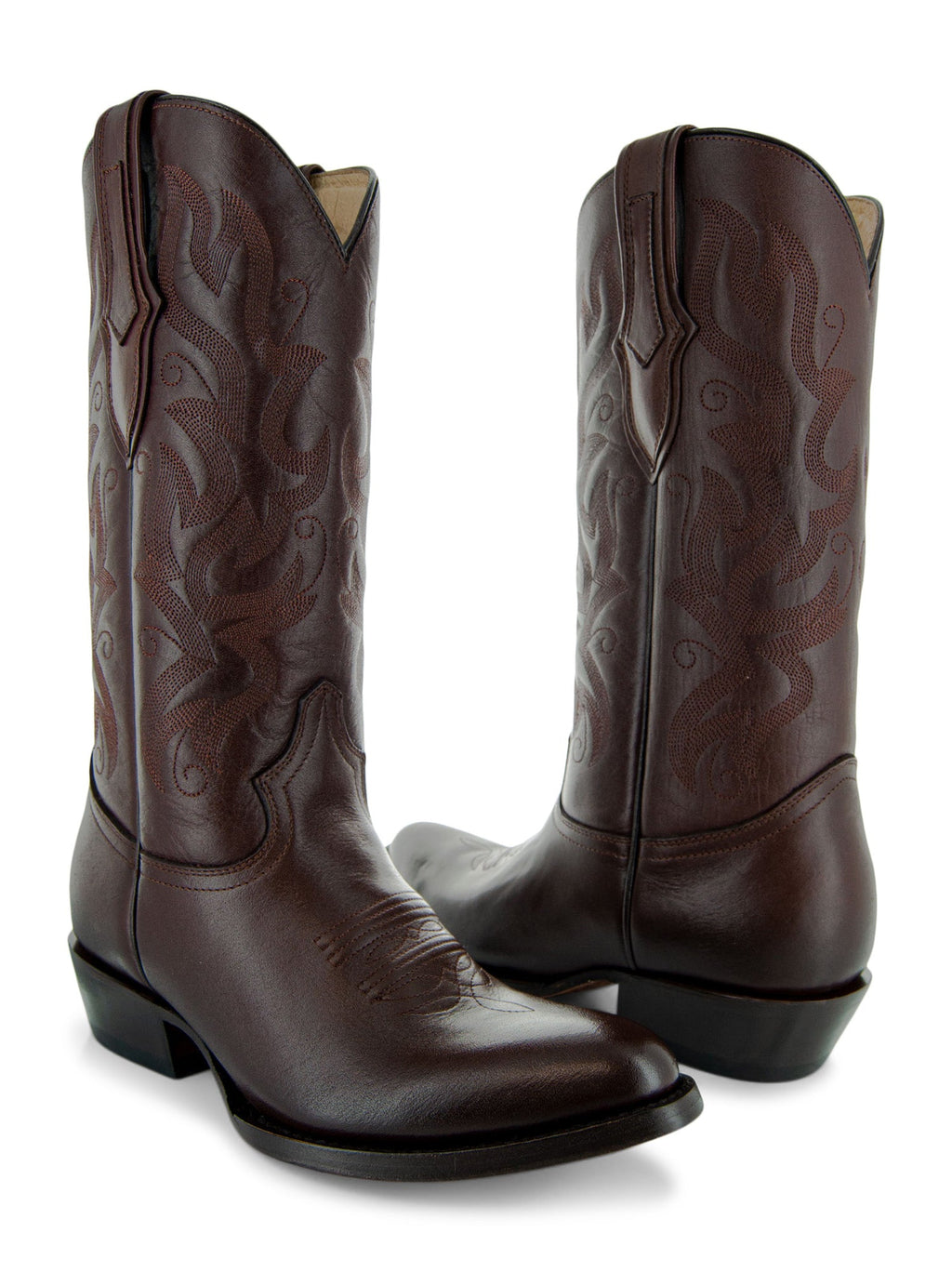 Cowboy Dress Boots | Mens Classic Round-Toe Boots (H7001-Brown)