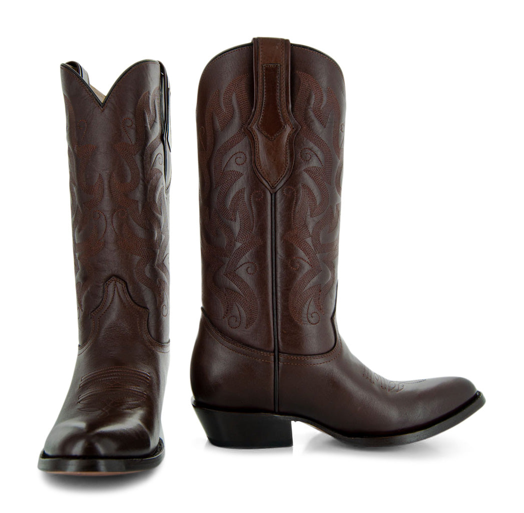 Cowboy Dress Boots | Mens Classic Round-Toe Boots (H7001-Brown)