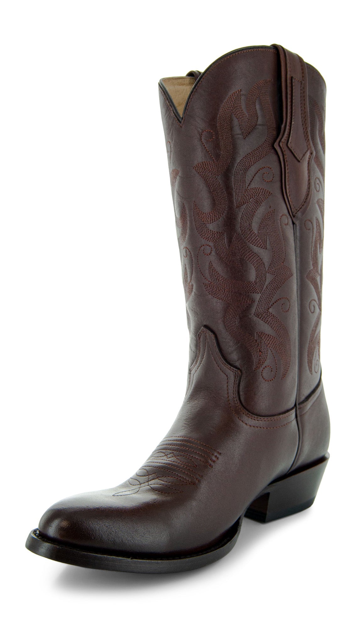 Cowboy Dress Boots | Mens Classic Round-Toe Boots (H7001-Brown)