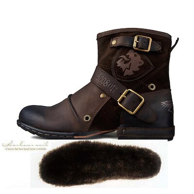 OSSTONE Men's Genuine Cow Leather Ankle Boots 5008-1