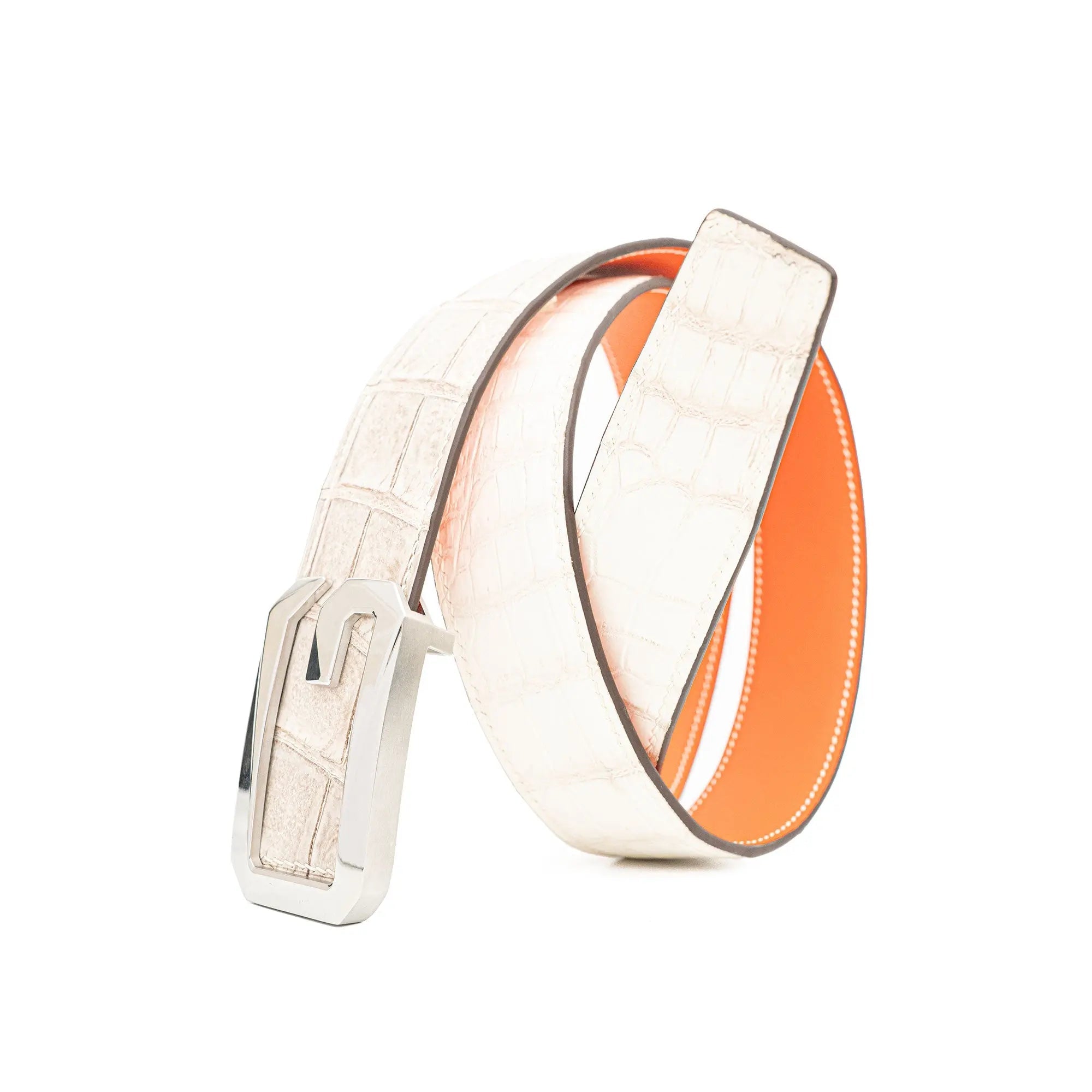 Handcrafted Alligator Leather Belts DVG09 Silver buckle