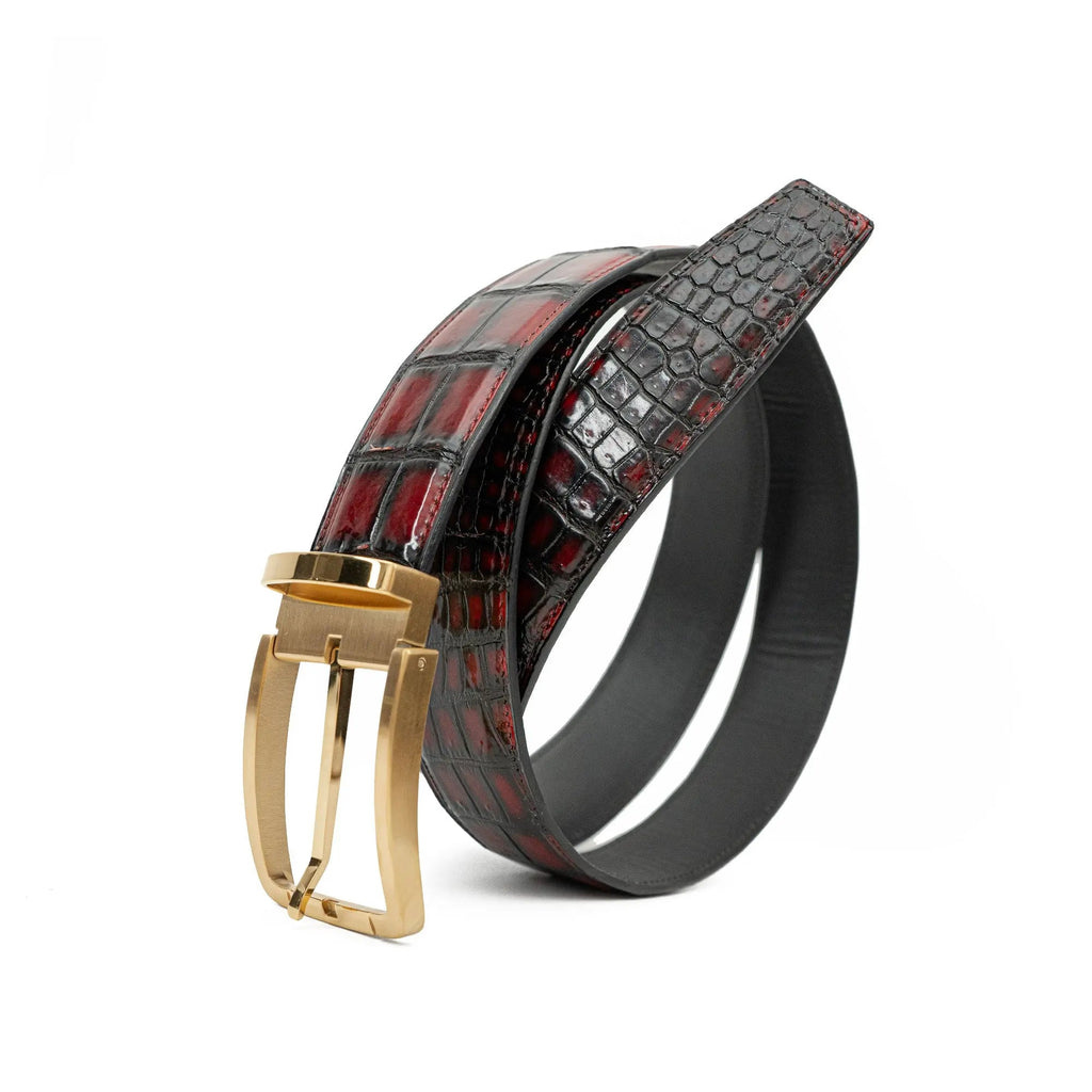 Handcrafted Alligator Leather Belts DVG279 Gold buckle