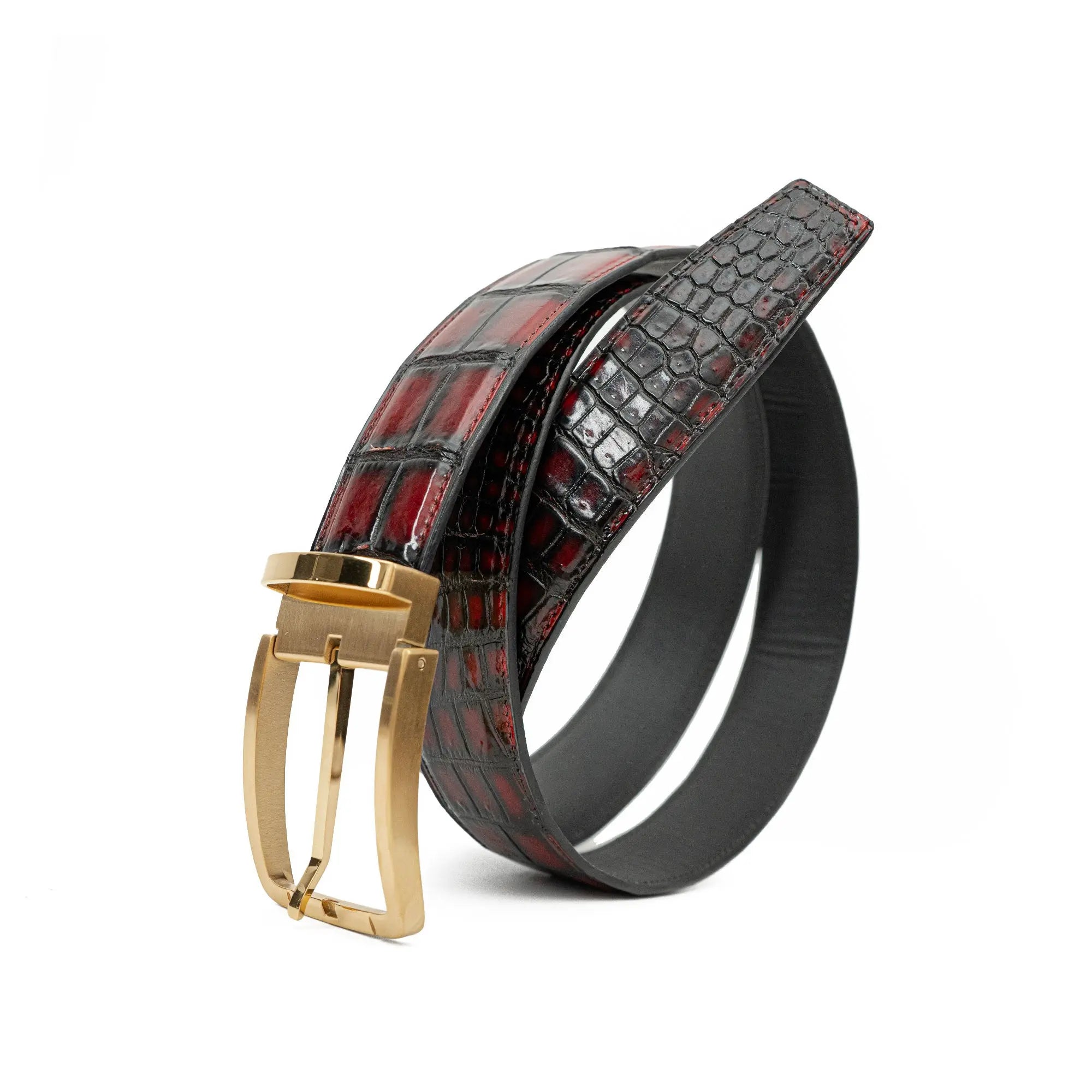 Handcrafted Alligator Leather Belts DVG279 Gold buckle