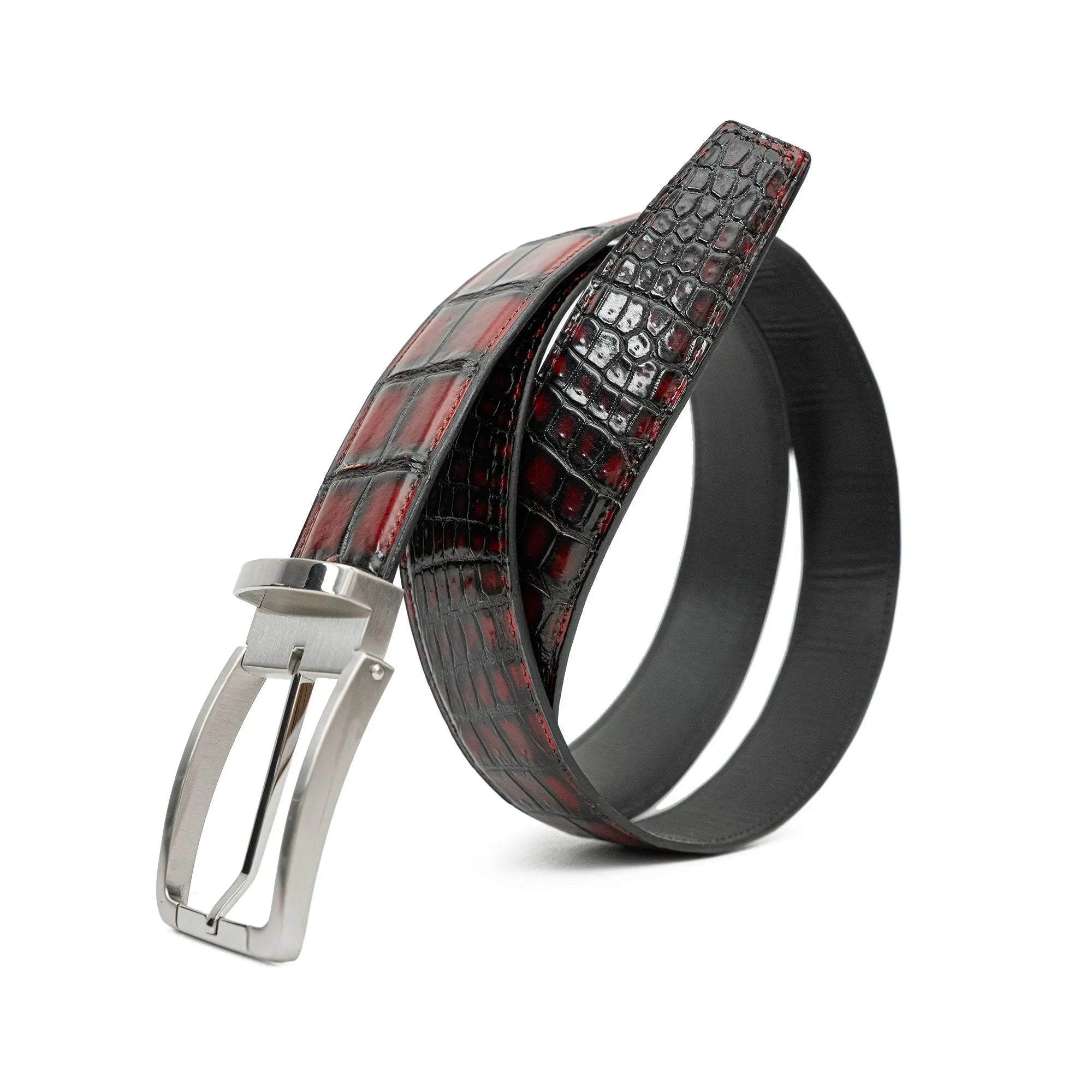 Handcrafted Alligator Leather Belts DVG279 Silver buckle