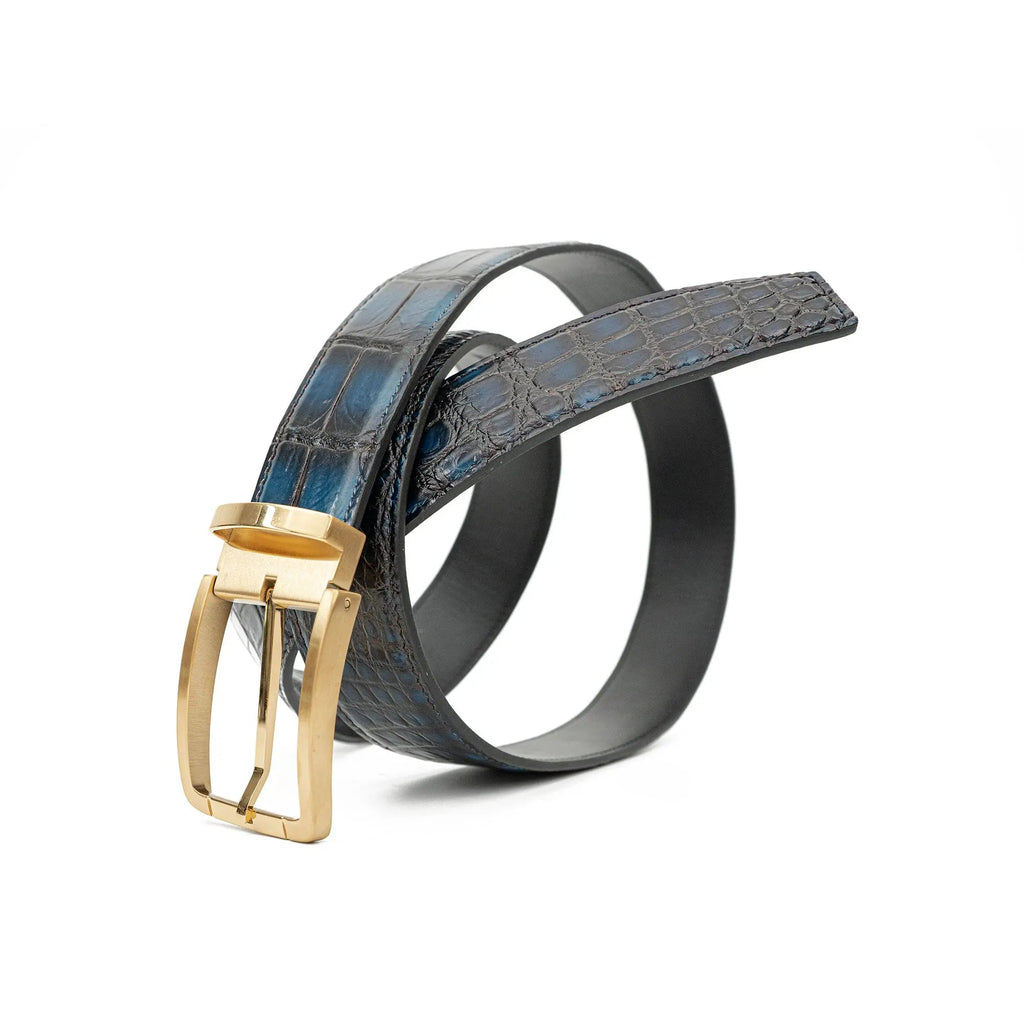 Handcrafted Alligator Leather Belts DVG298 Gold buckle