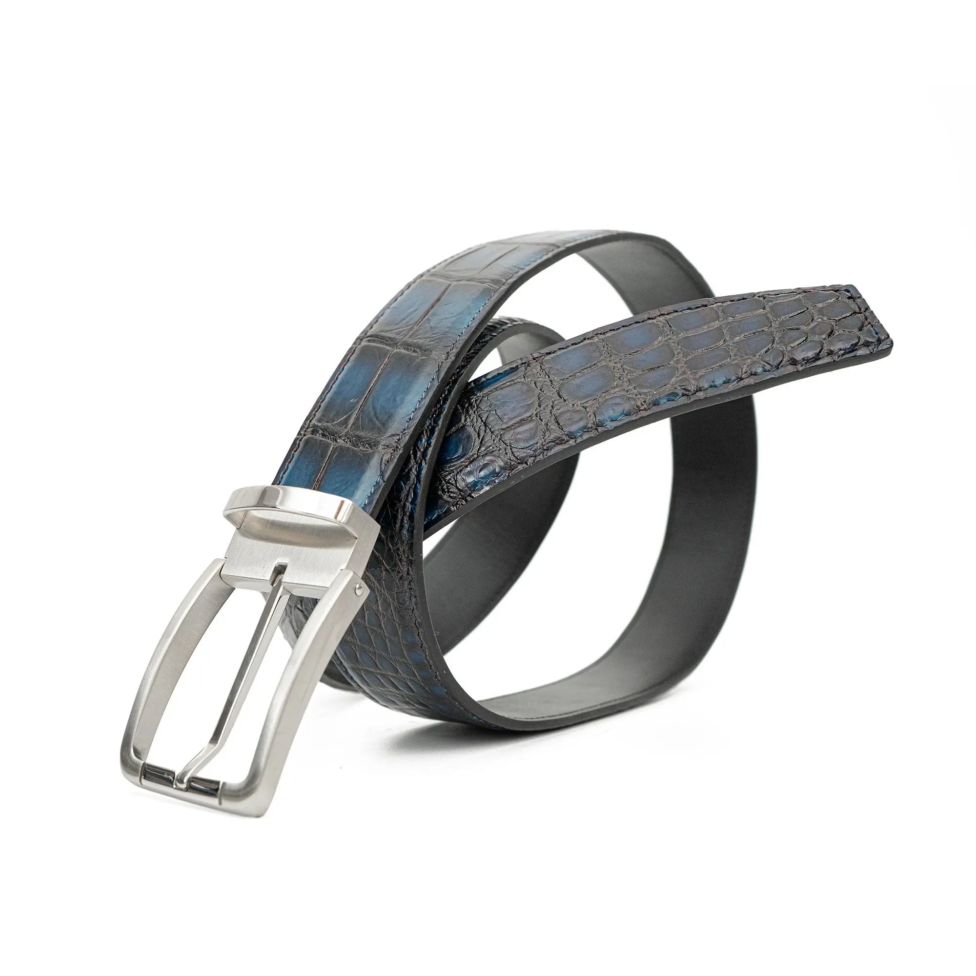 Handcrafted Alligator Leather Belts DVG298 Silver buckle