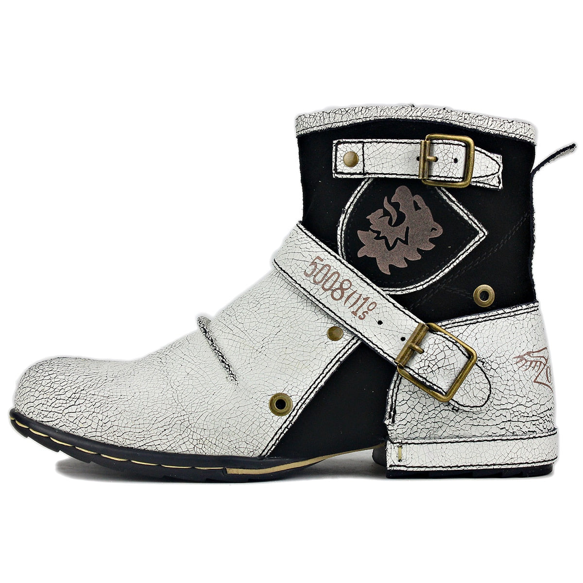 Men's Leathe Ankle Boots White