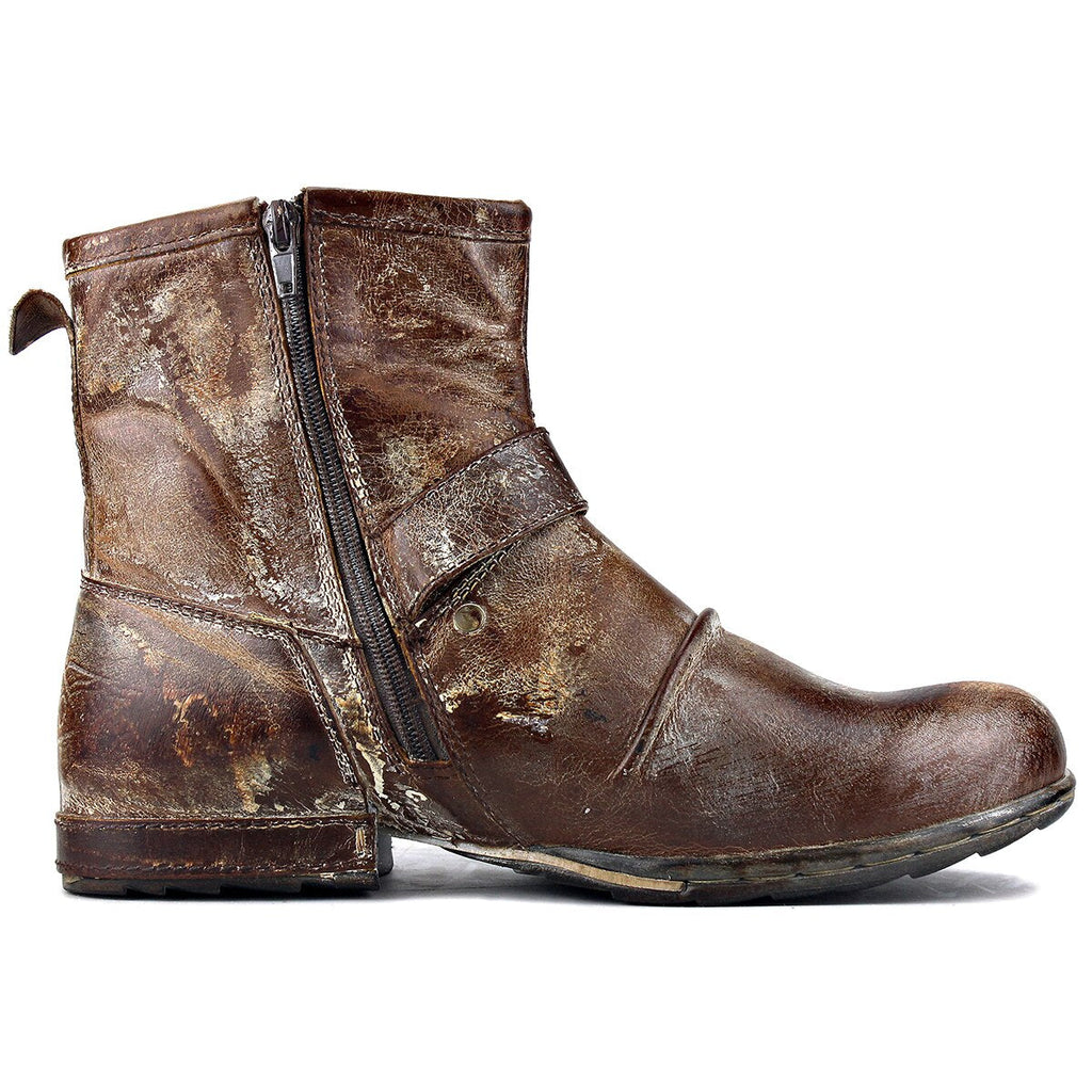 Men's Leathe Ankle Boots-CaramelBrown