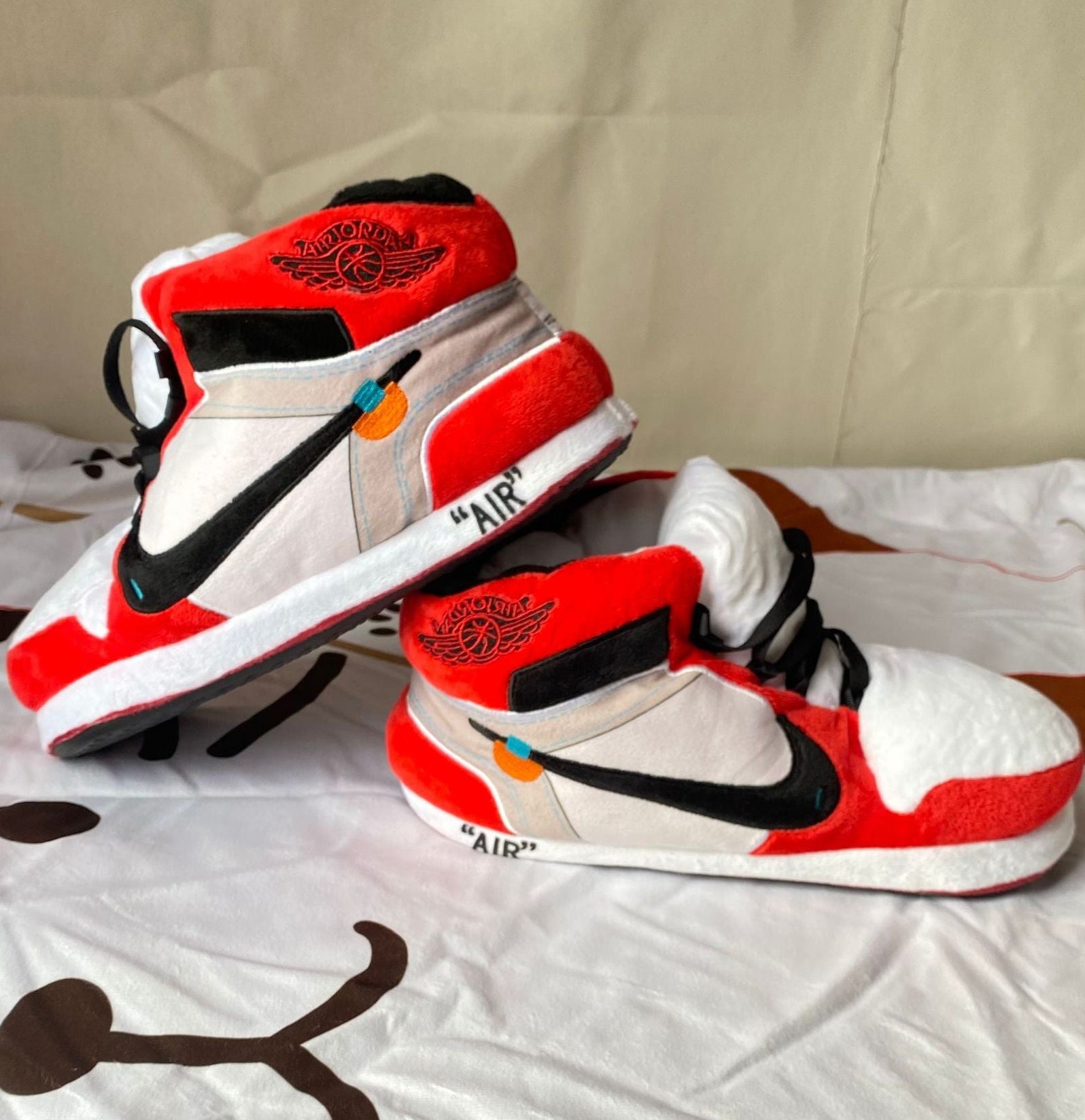 Sneaker Slippers Off-White Red OG Jordan 1 unisex for adults&kids