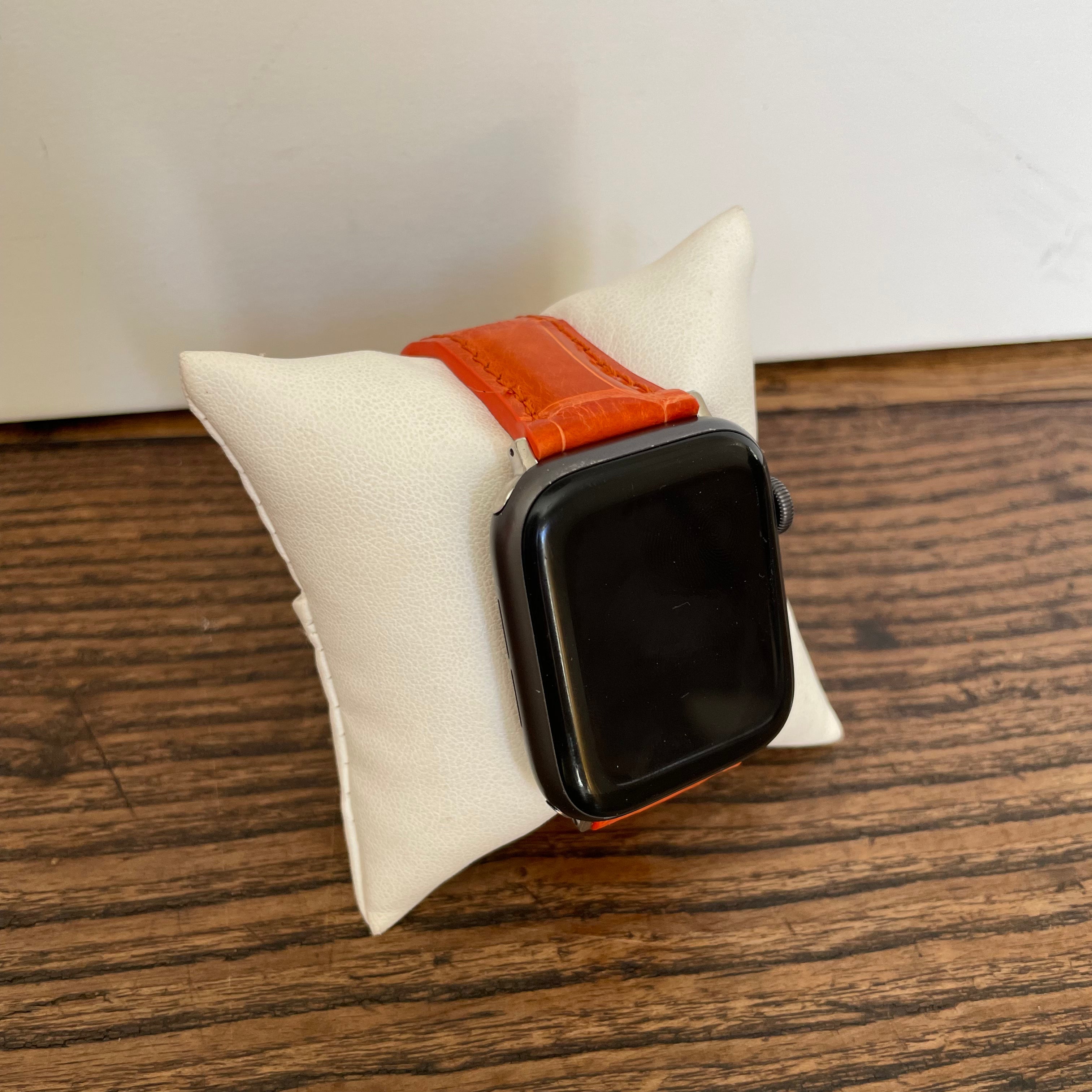 Apple Watch Band, Orange Glazed Alligator