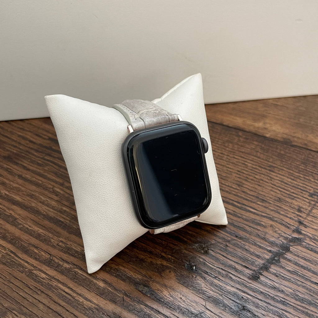 Apple Watch Band, White and Grey Matte Alligator