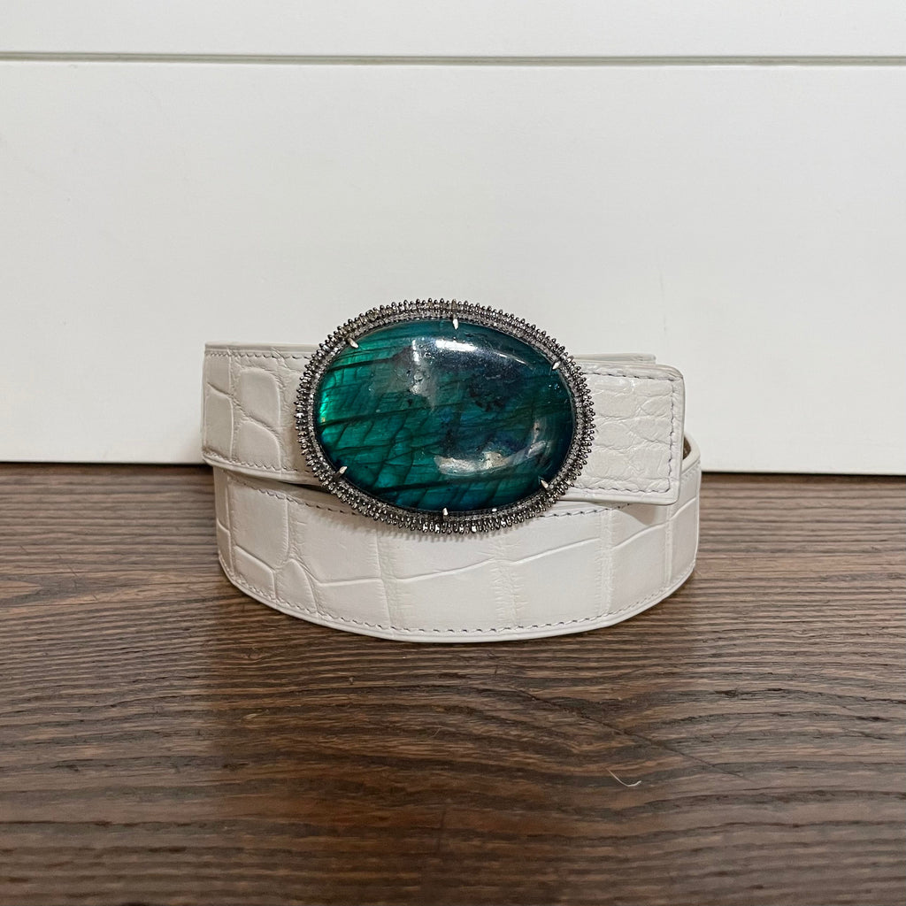 S. Carter Designs Belt Buckle, Labradorite Belt Buckle