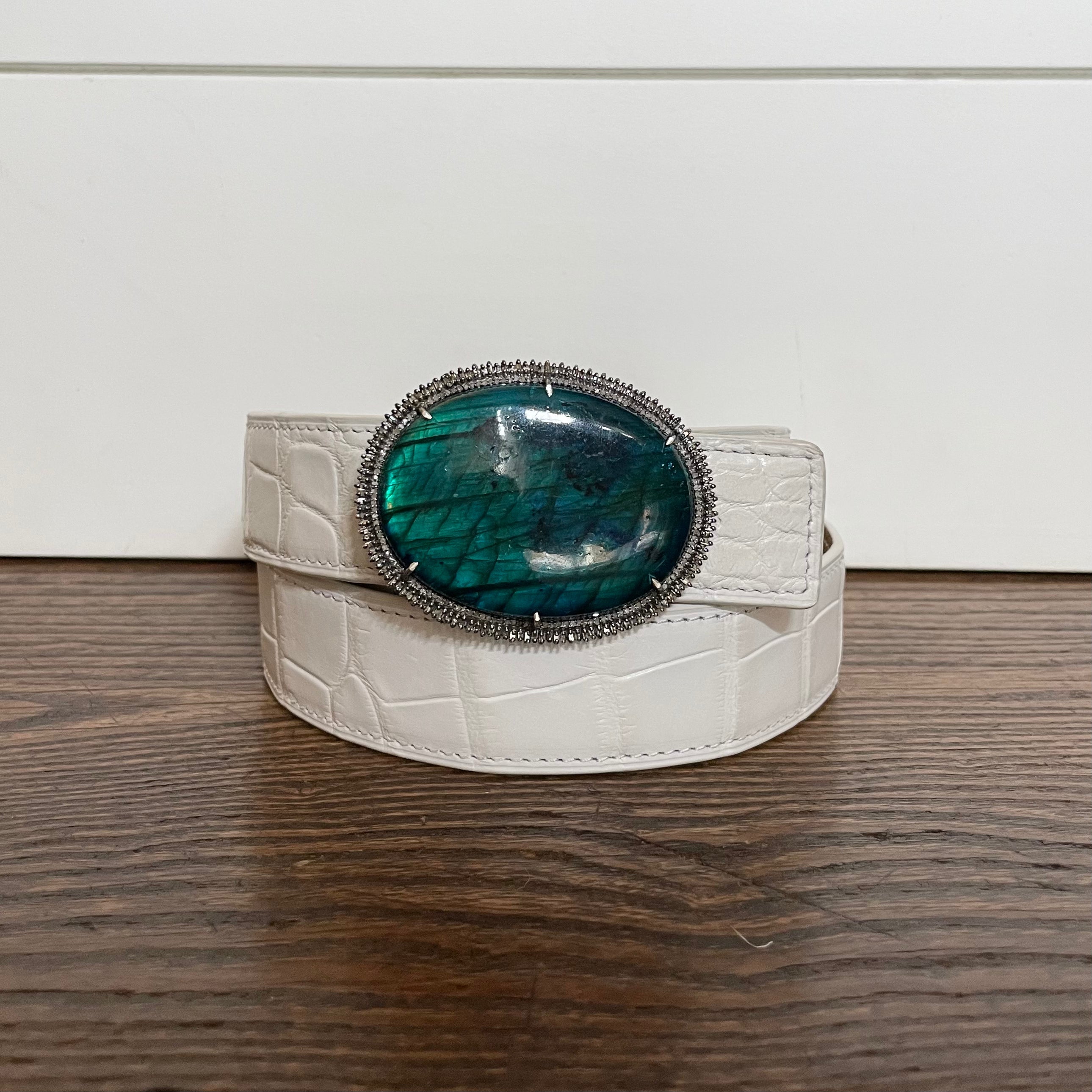 S. Carter Designs Belt Buckle, Labradorite Belt Buckle