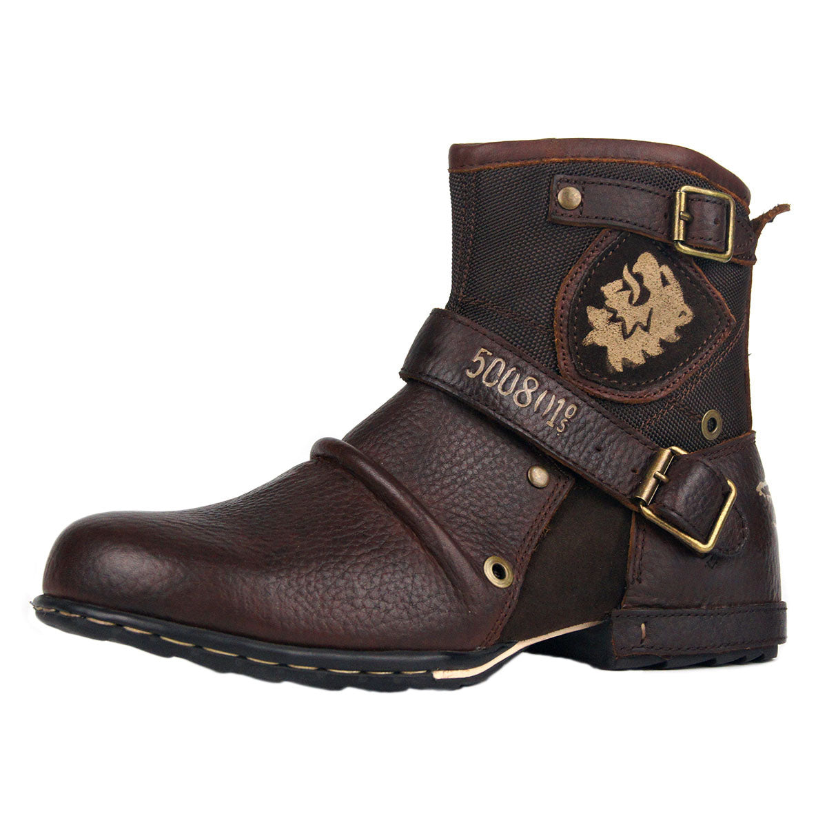 Men's Genuine Leather Ankle Boots-Winter Brown
