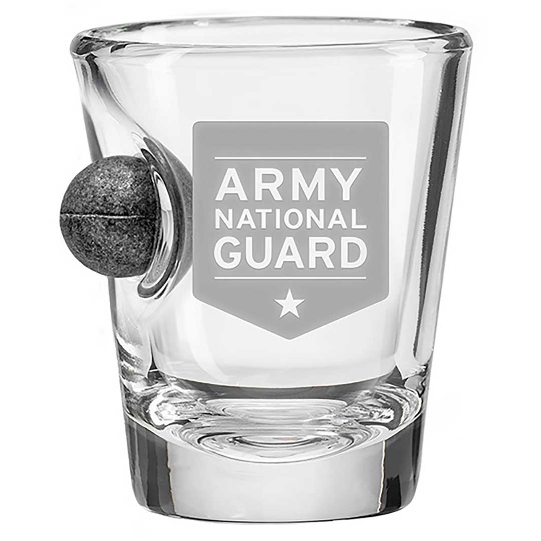 US Military Glasses 2oz Shot Glass Army National Guard Musket Ball