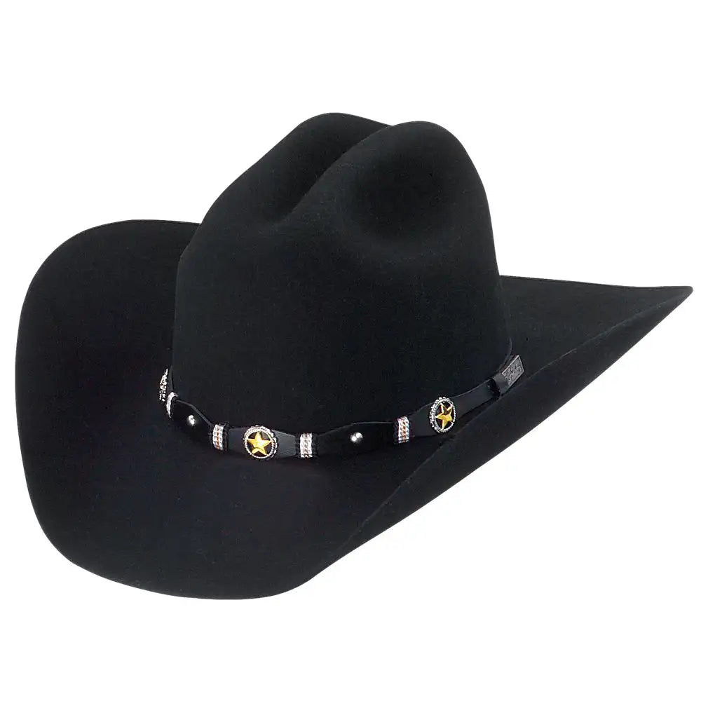 Larry Mahan's Oplin - (3X) Wool Felt Cowboy Hat Black