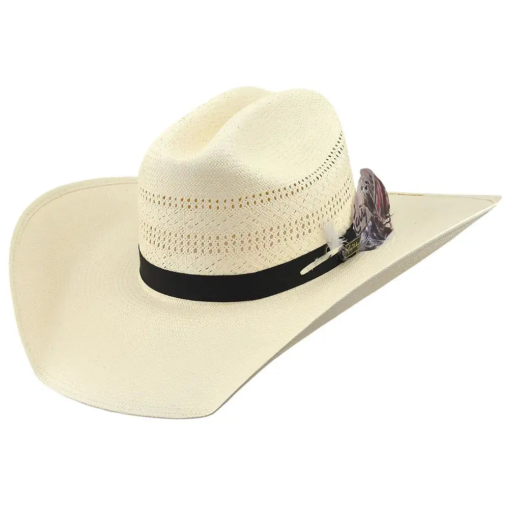 Larry Mahan's Panhandle - (10X) Straw Cowboy Hat Black Natural