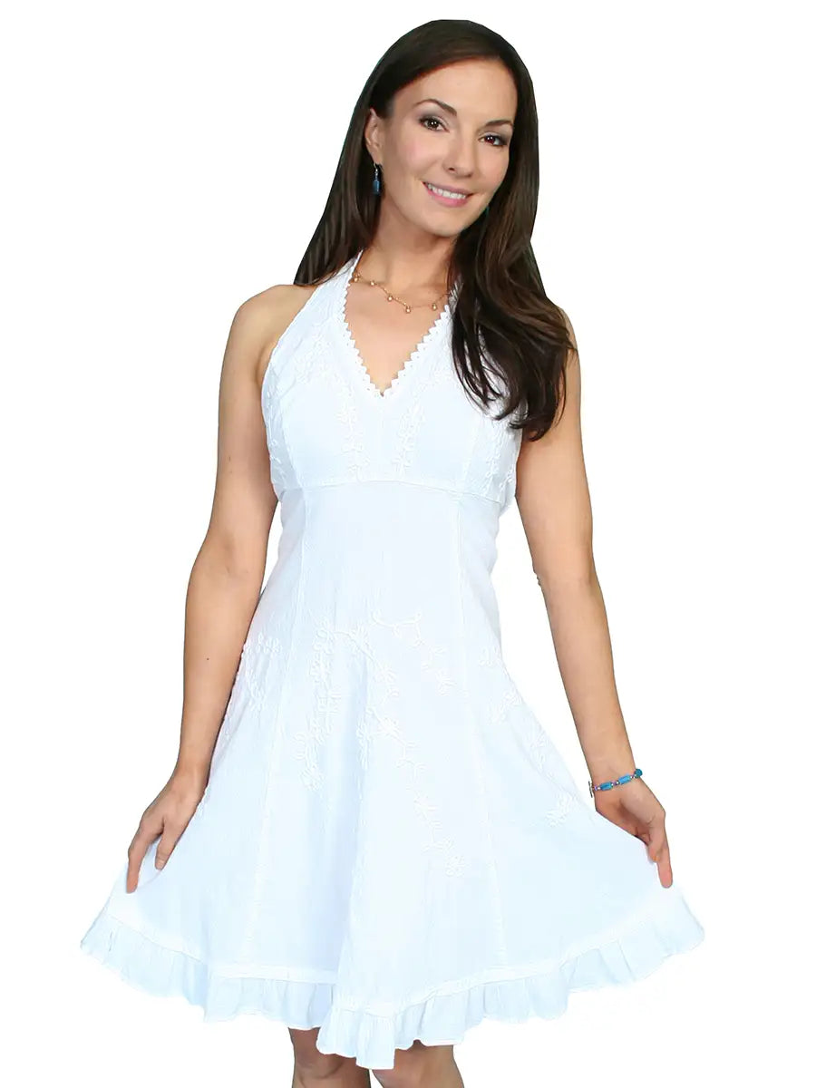 Scully Cantina Halter Top Dress (PSL-053) - Women's Sundress White