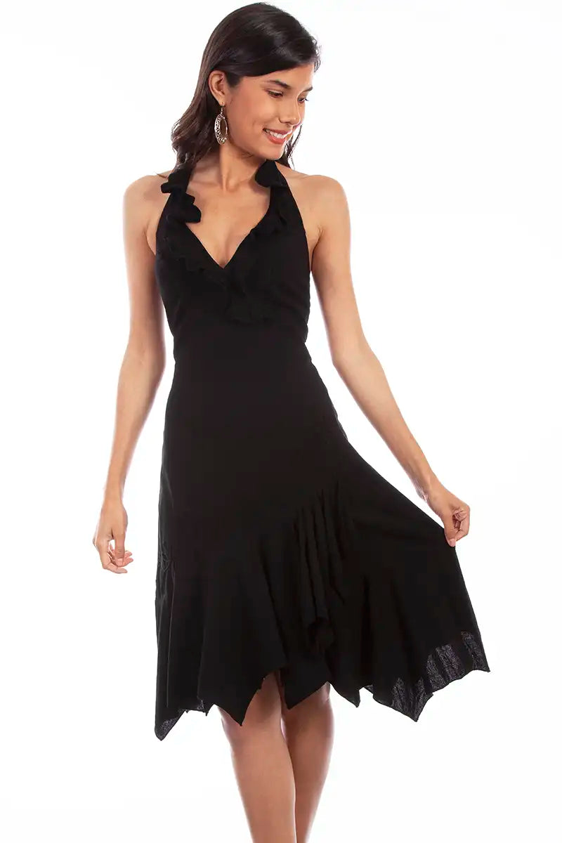 Scully Cantina Halter Top Dress (PSL-054) - Women's Sundress Black