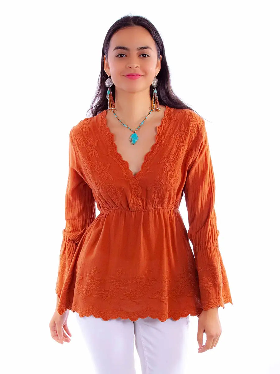 Scully Cantina Blouse (PSL-221) - Women's Shirt Ginger