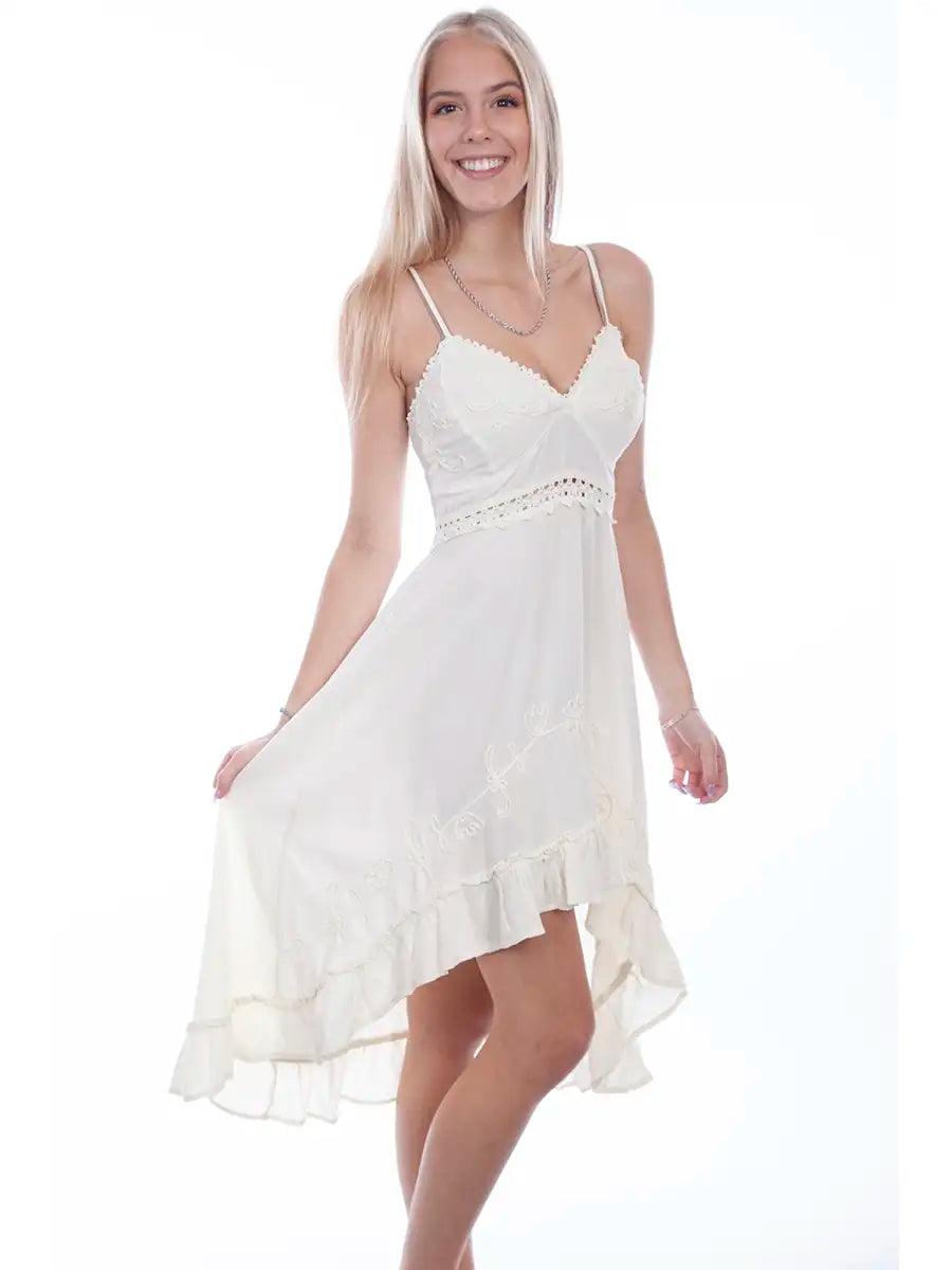 Scully Cantina Spaghetti Straps Dress (PSL-265) - Women's Sundress White
