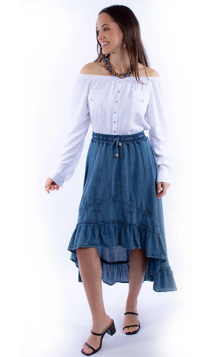 Scully Cantina High Low Skirt (PSL-272) - Women's Skirt Navy