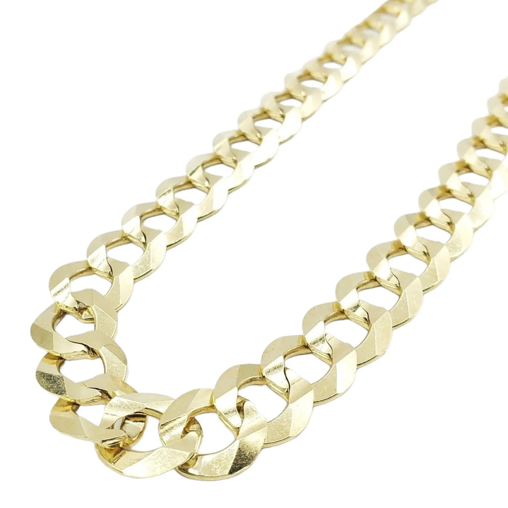 10K Yellow Gold- Solid Cuban Link (Curb Cuban) Chain
