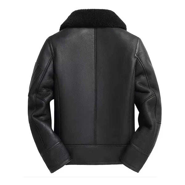 Men’s Stylish Shearling Genuine Leather Jacket