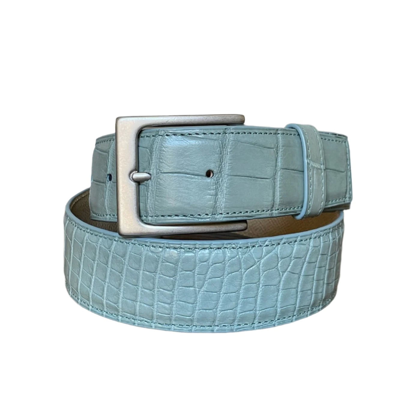 Full Skin Belt, Sky Powder Matte Alligator
