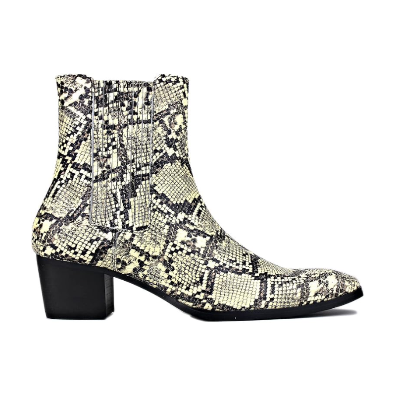 Chelsea Leather Snake skin Boots