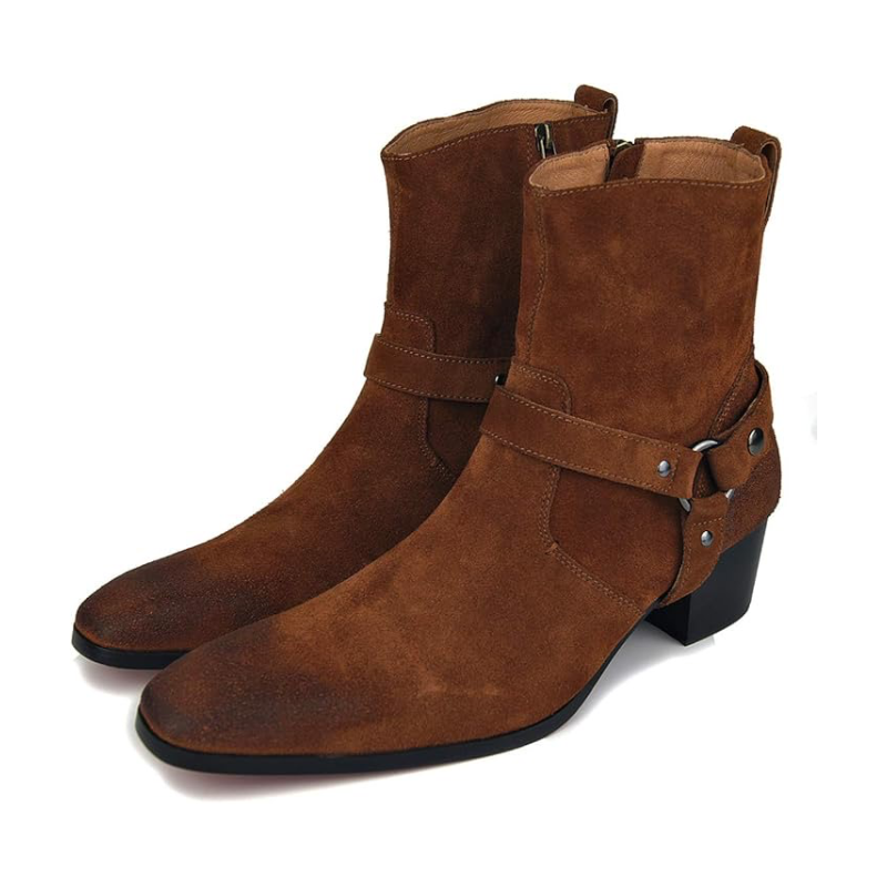 Dress Boot for Men Suede Leather with Belt Chelsea Boots OS-JY002-US