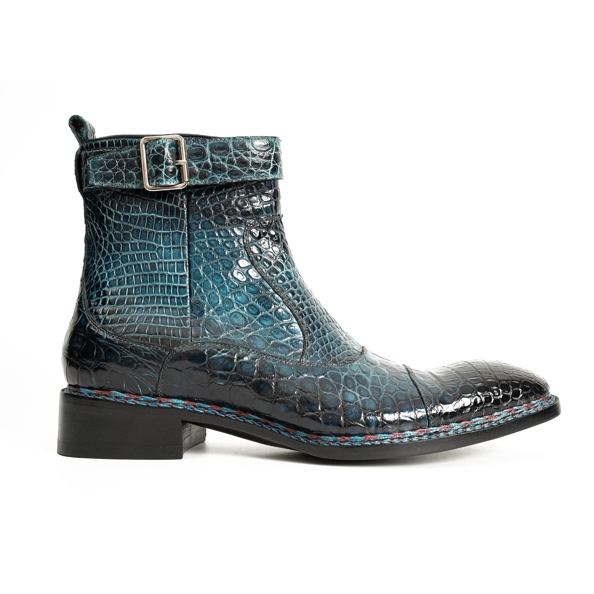 Teal Alligator Chelsea Boot