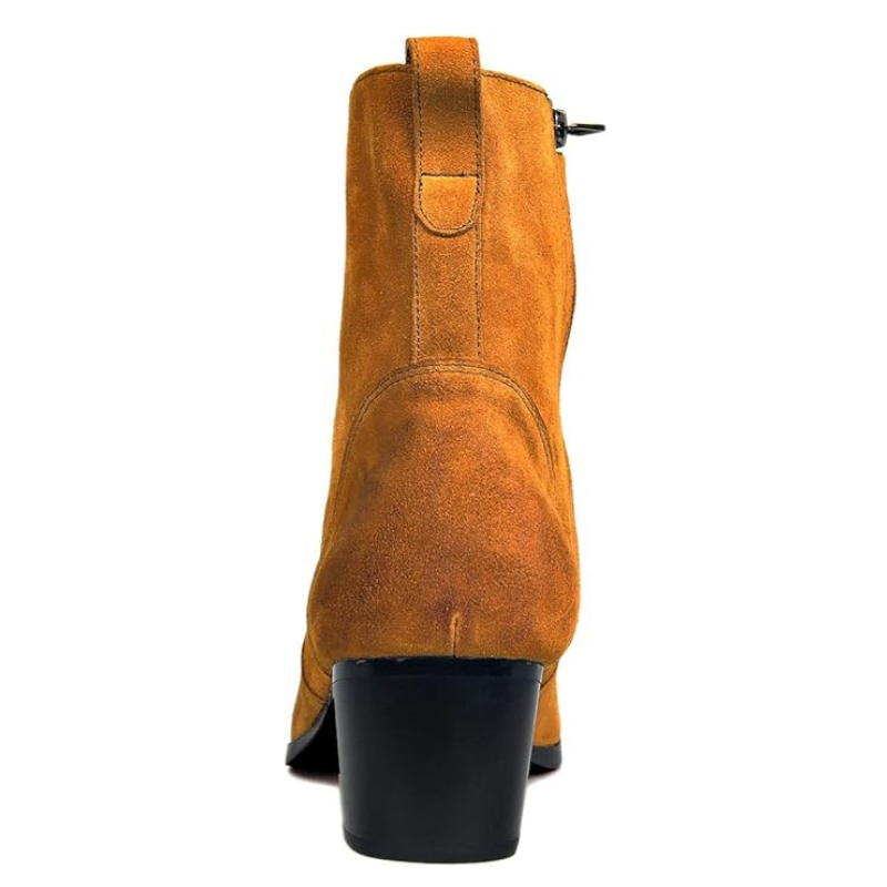 Dress Boot for Men Suede Leather Chelsea Boots Casual Heel Shoes OS-JY002-US