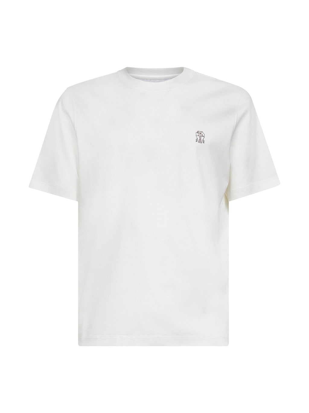 Brunello Cucinelli Men White Solomeo Crest T-Shirt