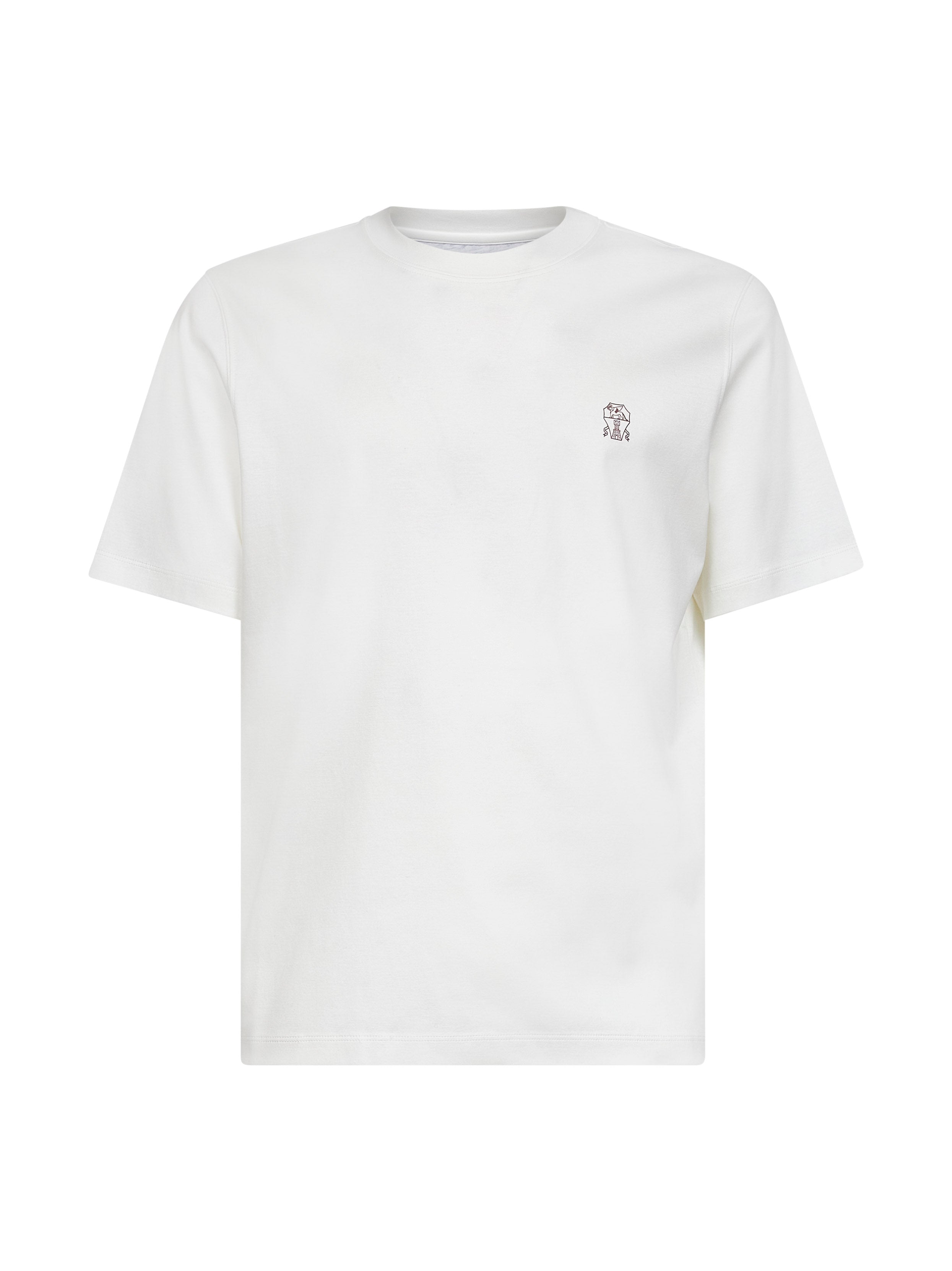 Brunello Cucinelli Men White Solomeo Crest T-Shirt