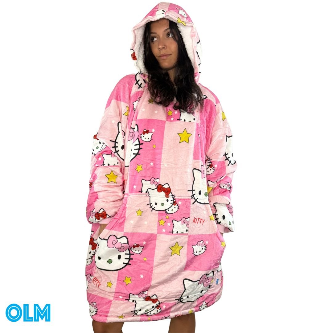 Hello Kitty Wearable Blanket Hoodie for Kids & Adults | OLM Toys
