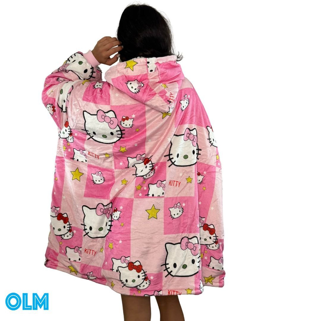 Hello Kitty Wearable Blanket Hoodie for Kids & Adults | OLM Toys