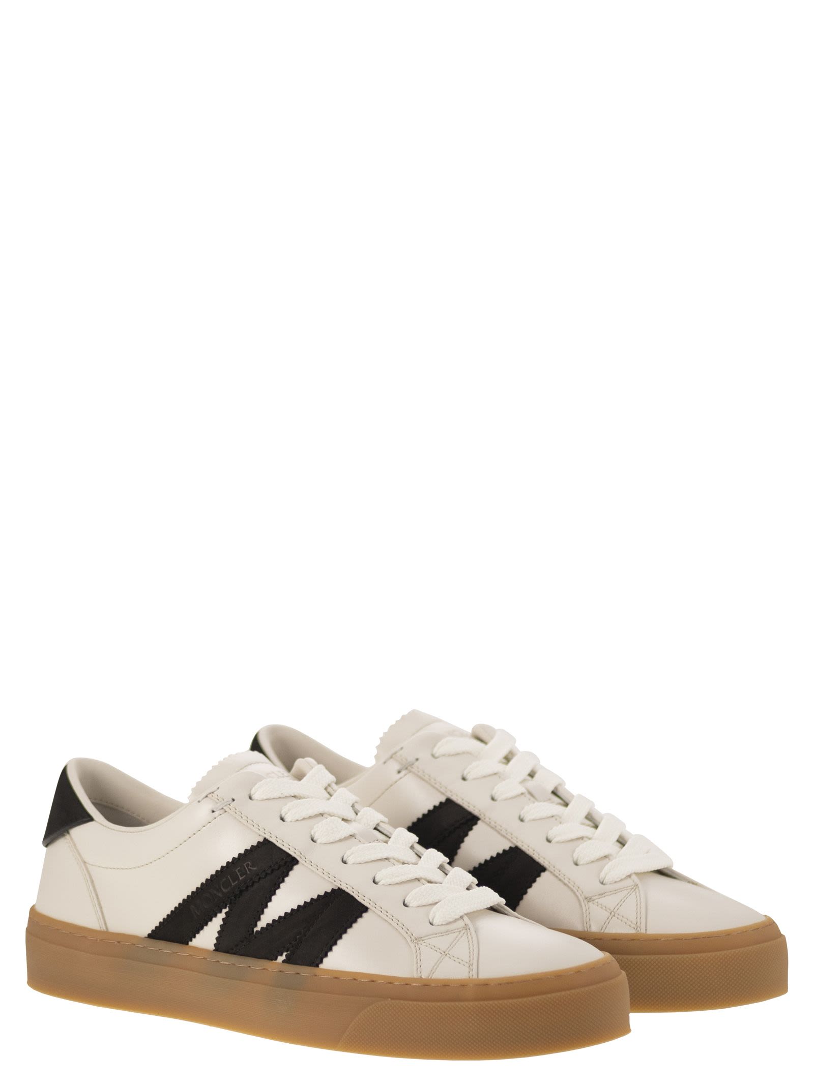 Moncler Men Monaco2 - Leather And Nubuck Sneakers.