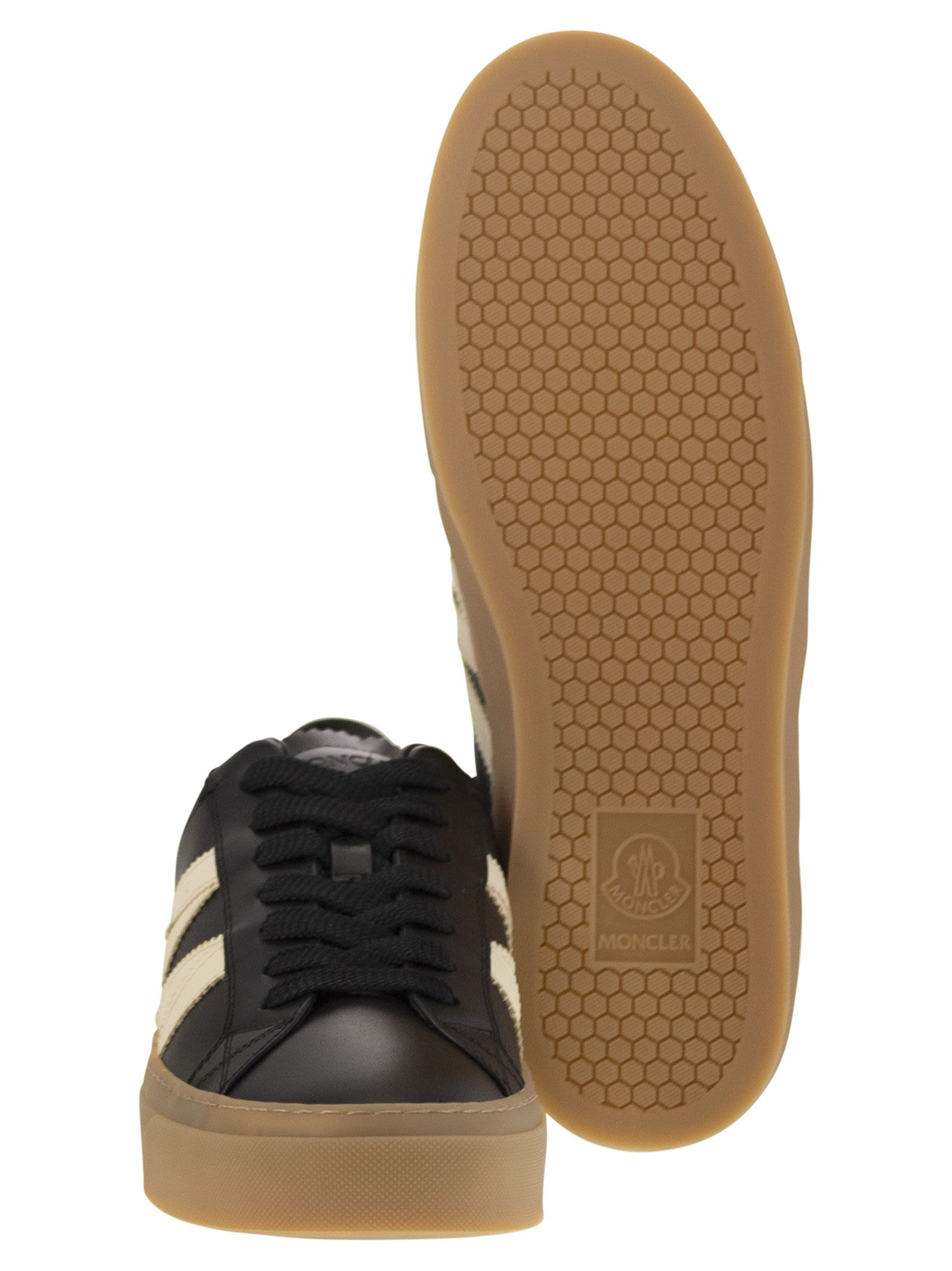 Moncler Men Monaco2 - Leather And Nubuck Sneakers.