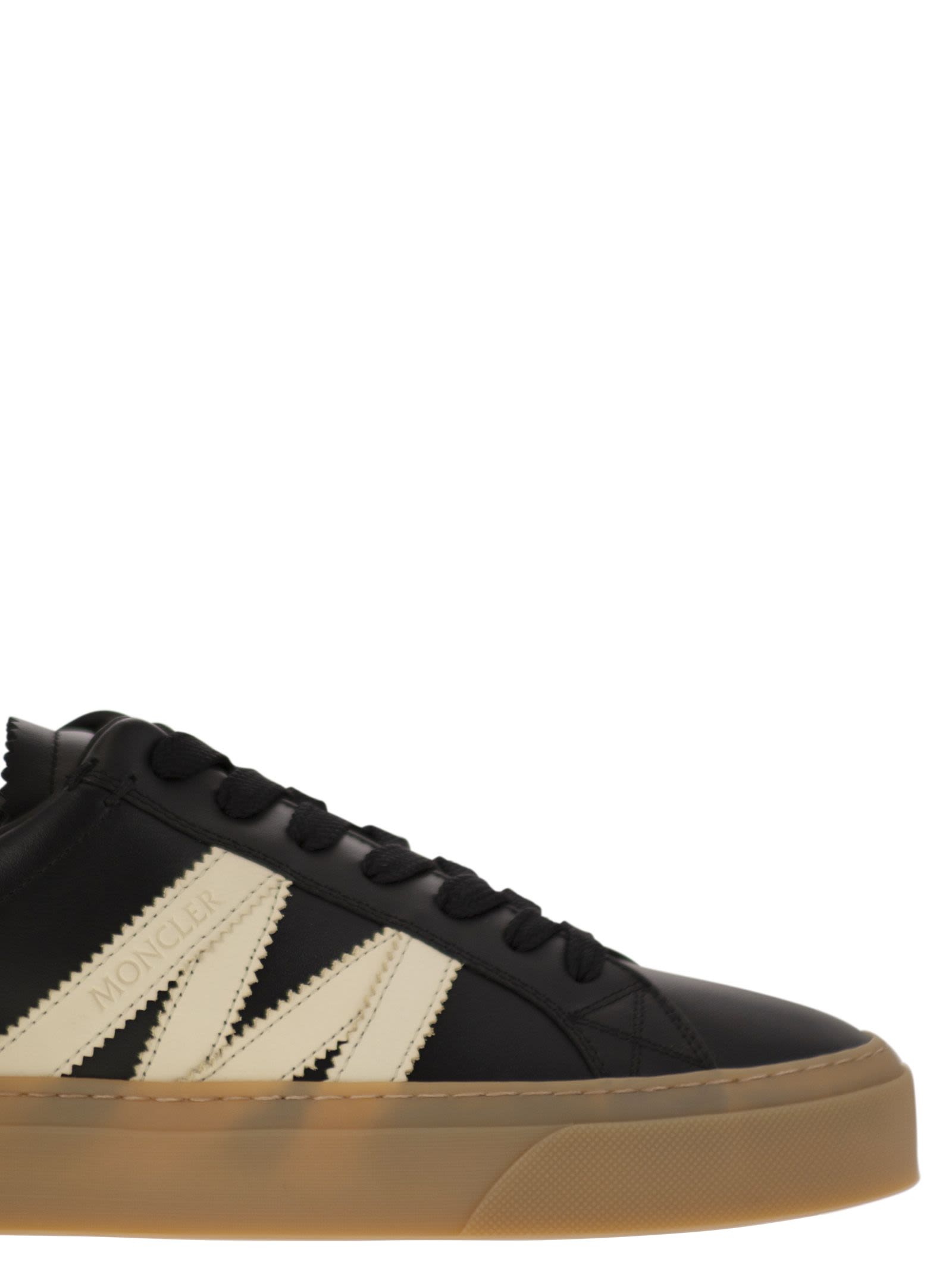 Moncler Men Monaco2 - Leather And Nubuck Sneakers.