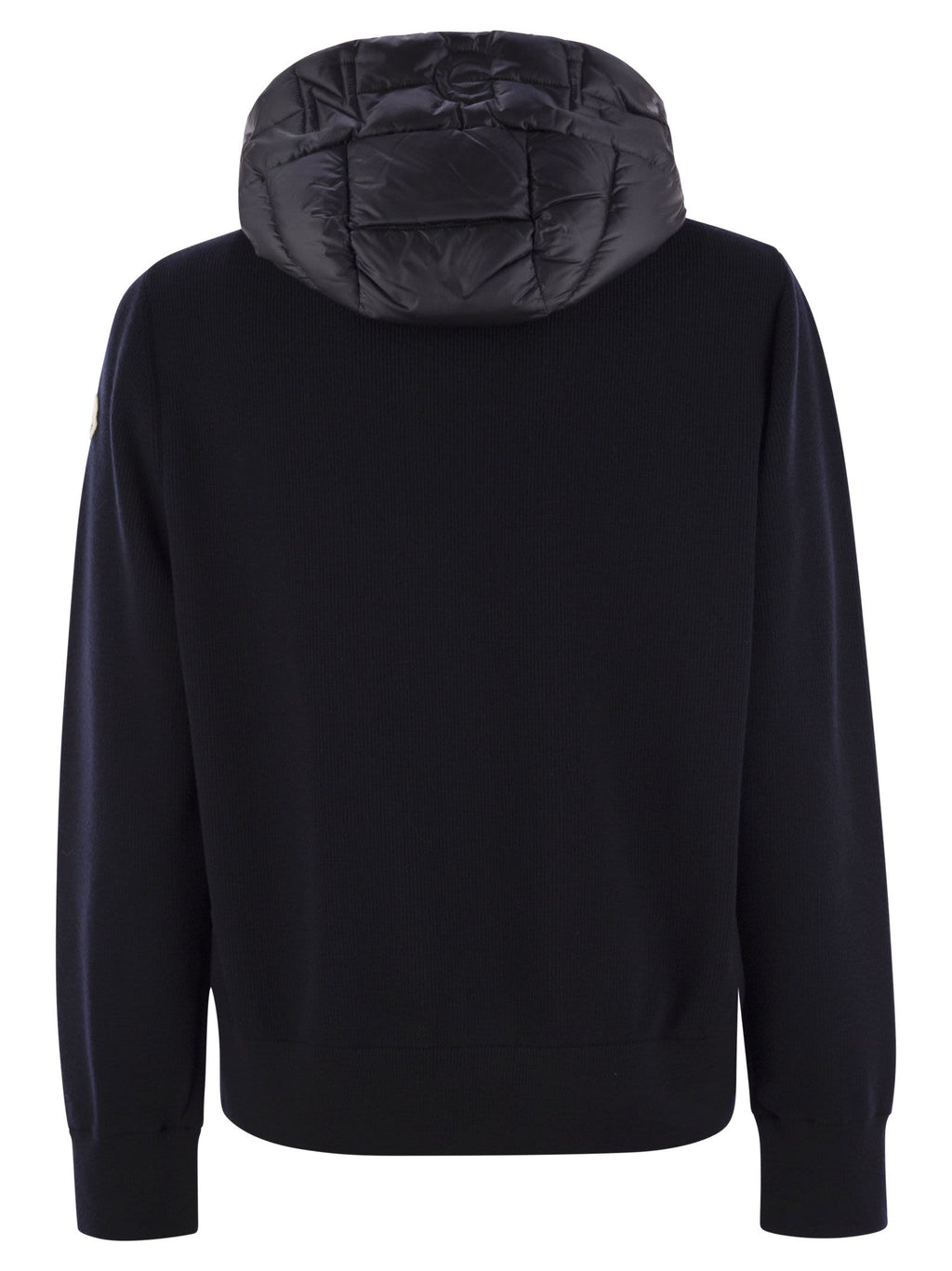 Moncler Men Padded Wool Sweatshirt With Hood And Zip