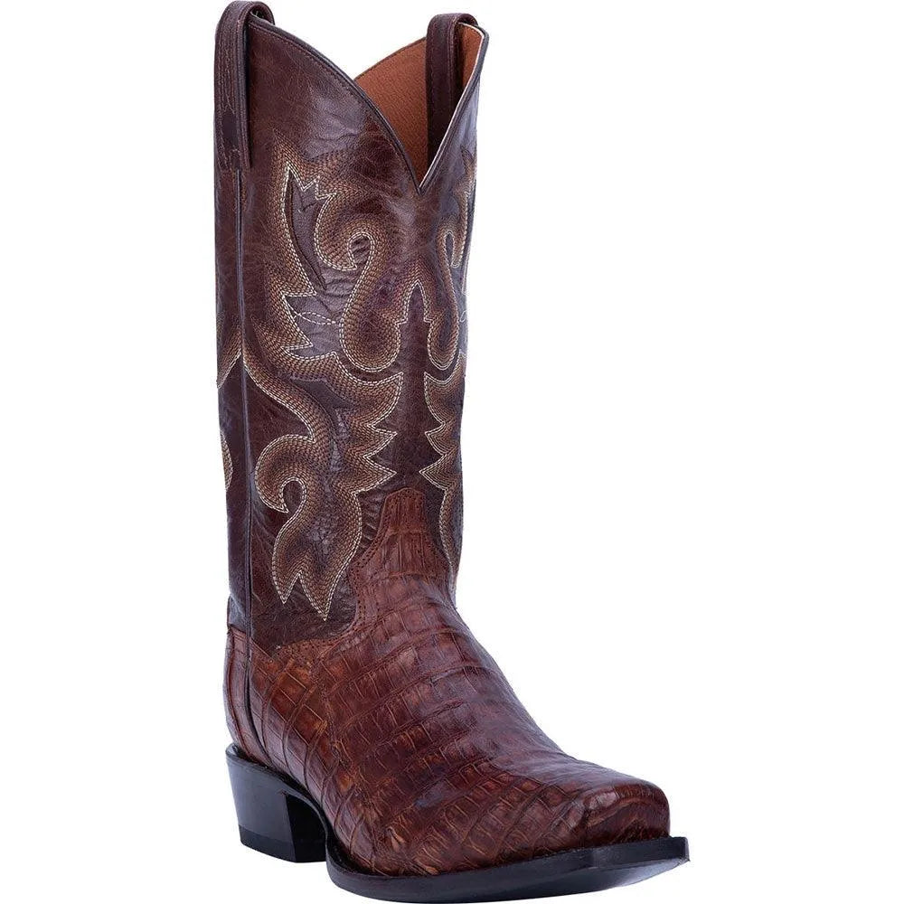Dan Post Bayou - Mens Caiman Skin Leather Cowboy Boots Brass
