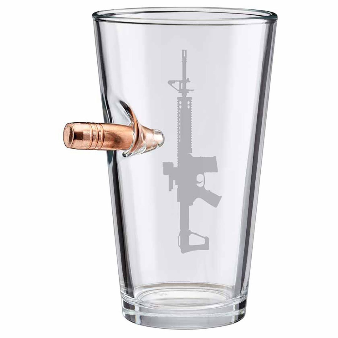 BenShot AR15 Glasses Pint Glass (16oz) No