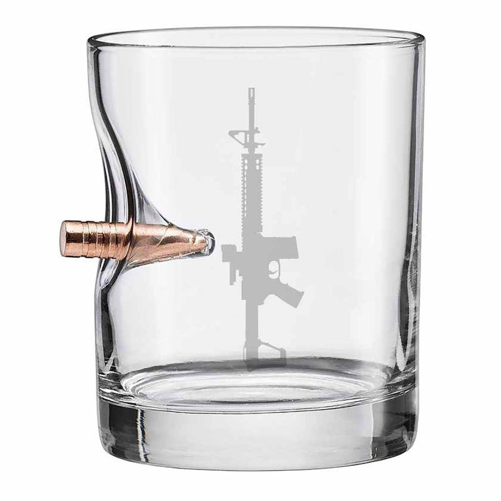BenShot AR15 Glasses Rocks Glass (11oz) No