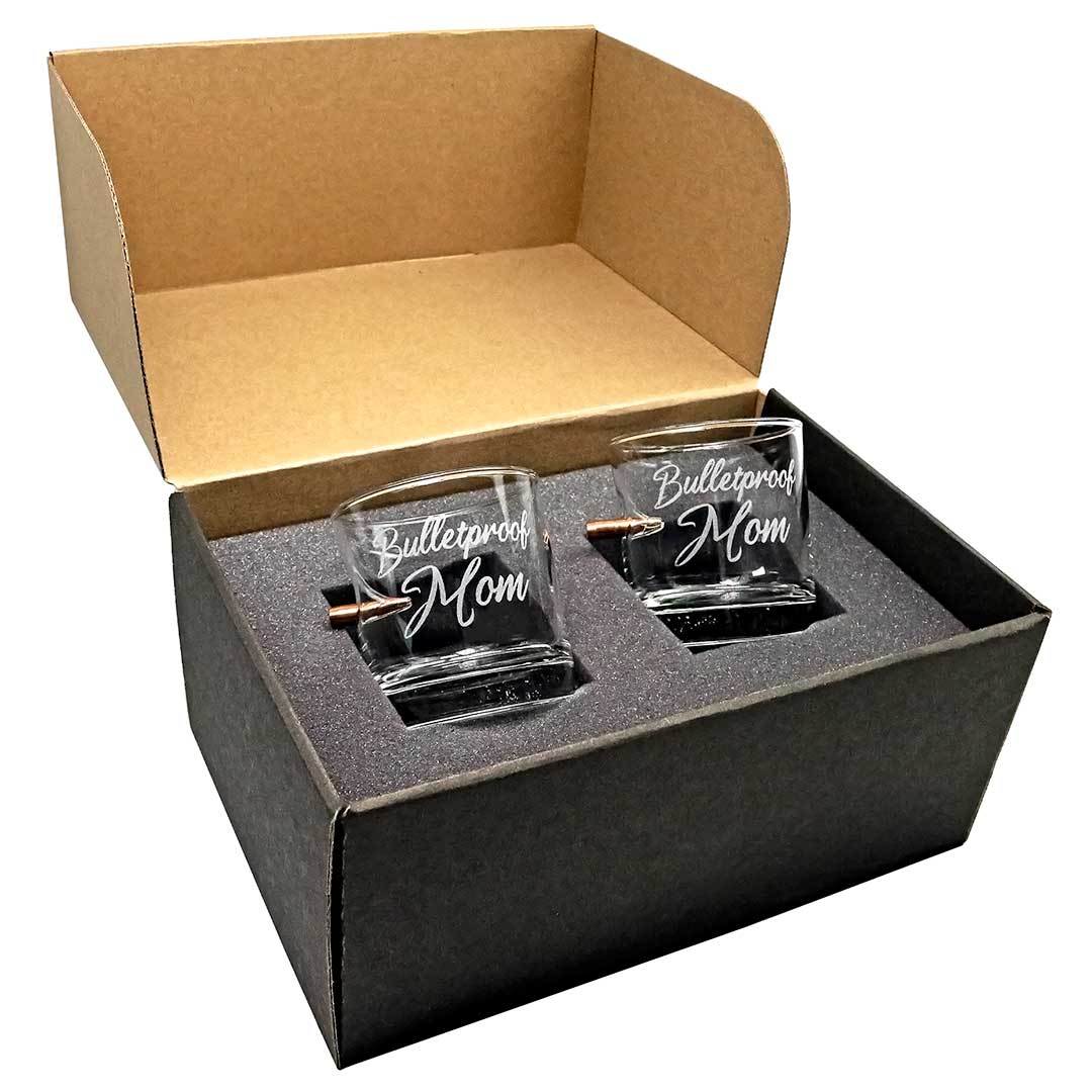 BenShot "Bulletproof" Glasses 11oz Rocks Glass Bulletproof Mom Yes